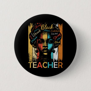 Bóton Redondo 5.08cm Professora de História Negra Mulheres Africanas Am