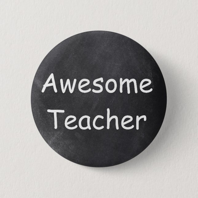 Bóton Redondo 5.08cm Professora Incrível Design de Quadro de Chalkboard (Frente)