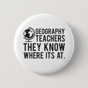 Bóton Redondo 5.08cm Professores da geografia, sabem em onde é