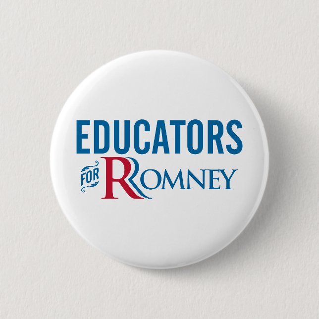 Bóton Redondo 5.08cm Professores para Romney (Frente)