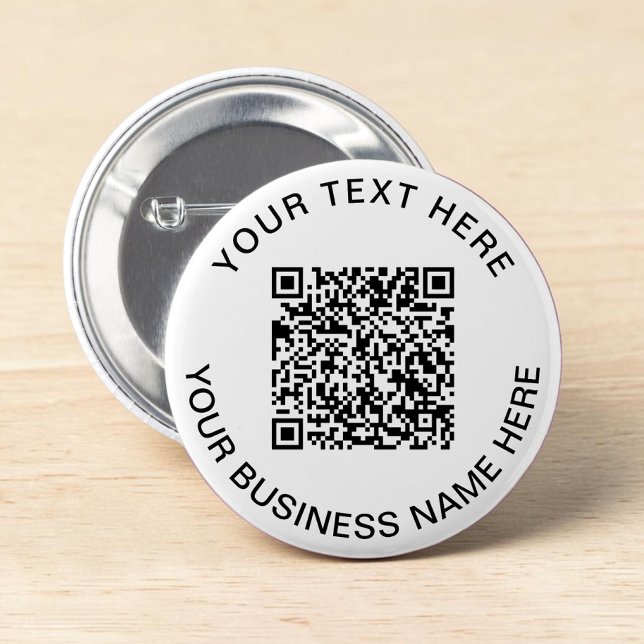 Bóton Redondo 5.08cm Promocional de Código QR (QR Code Promotional Button Pin)