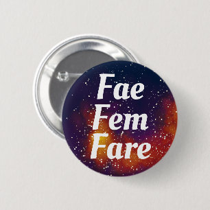 Bóton Redondo 5.08cm Pronoun Galáxia Personalizável Fae/Fem/Fare