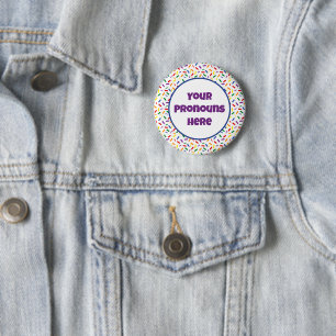 Bóton Redondo 5.08cm PRONUNS Rainbow Sprinkles Rainbow LGBT Prim Flag