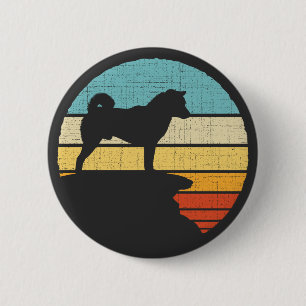 Bóton Redondo 5.08cm Proprietário de Shiba Inu Retro Vintage 60s 70s Cã