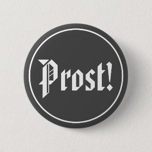 Bóton Redondo 5.08cm Prost Oktoberfest Preto e Branco