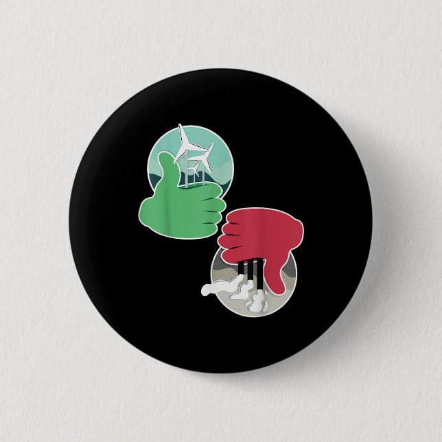 Bóton Redondo 5.08cm Proteção ambiental da energia eólica renovável (Frente)