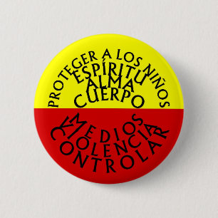 Bóton Redondo 5.08cm Proteger Crianças EspíritoCorpoMenteAlma Esp
