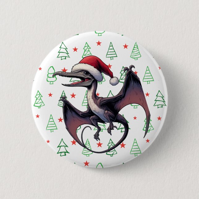 Bóton Redondo 5.08cm Pterodactyl de Natal (Frente)