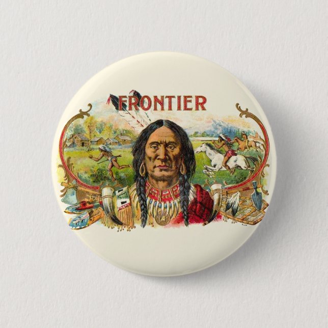 Bóton Redondo 5.08cm Publicidade Frontier para cigarros (Frente)