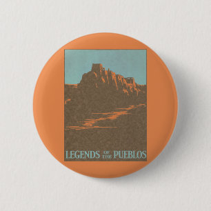 Bóton Redondo 5.08cm Pueblos Taos Antigos Novo México, Arte de Cartaz d