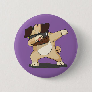 Bóton Redondo 5.08cm Pug de toque ligeiro legal com crachá dos óculos