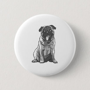 Bóton Redondo 5.08cm Pug Fofo com Bom Humor