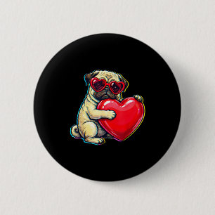 Bóton Redondo 5.08cm Pug vintage engraçado juventude vida pai mãe cão r