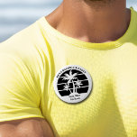 Bóton Redondo 5.08cm Pulseira de Identificação de Árvore de Palmeira de<br><div class="desc">Palmeiras pretas legais em uma pulseira de identificação personalizada elegante para festa de despedida de solteiro ou dos padrinhos. Personalize esses brindes legais para o seu casamento de destino. Eles são perfeitos para toda a comitiva nupcial levar para um jantar de ensaio em um retiro na ilha ou para a...</div>