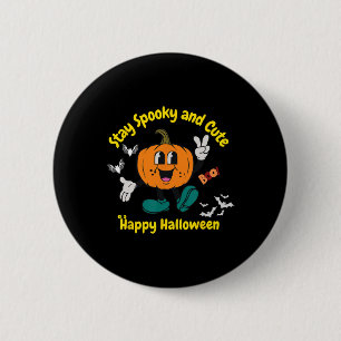 Bóton Redondo 5.08cm Pumpkin De Halloween Louco E Bonito