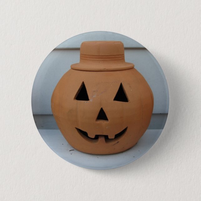 Bóton Redondo 5.08cm Pumpkin do Top Hat (Frente)