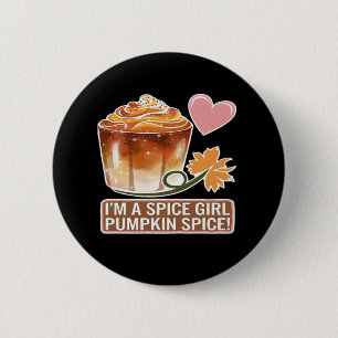 Bóton Redondo 5.08cm Pumpkin Spice Girl Fall Sticker