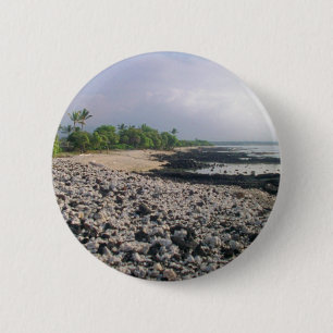 Bóton Redondo 5.08cm Punalu "Sand Beach Hawaii Big Island"
