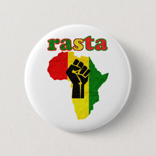 Bóton Redondo 5.08cm Punho do poder preto de Rasta sobre África