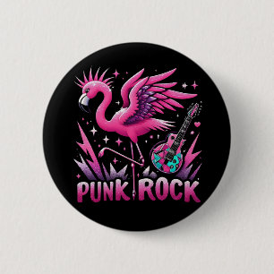 Bóton Redondo 5.08cm punk rock,Flamingo rock