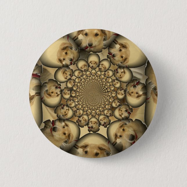 Bóton Redondo 5.08cm Puppy Kaleidoscope Art Impressão (Frente)