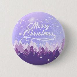 Bóton Redondo 5.08cm Púrpura Neve Branca Floresta Pacífica Feliz Natal