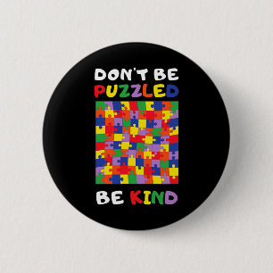 Bóton Redondo 5.08cm Puzzle Autista Gentil Conscientização do Autismo 2