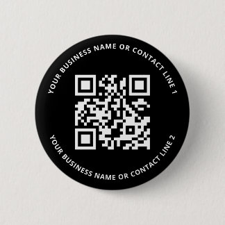 Bóton Redondo 5.08cm QR Code Business Template Black