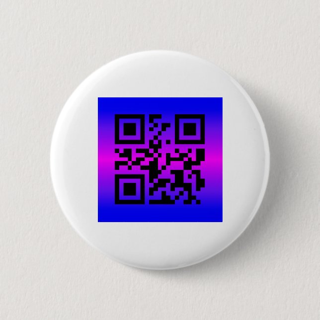 Bóton Redondo 5.08cm QR Code® dizendo: FELIZ ANIVERSÁRIO (Frente)