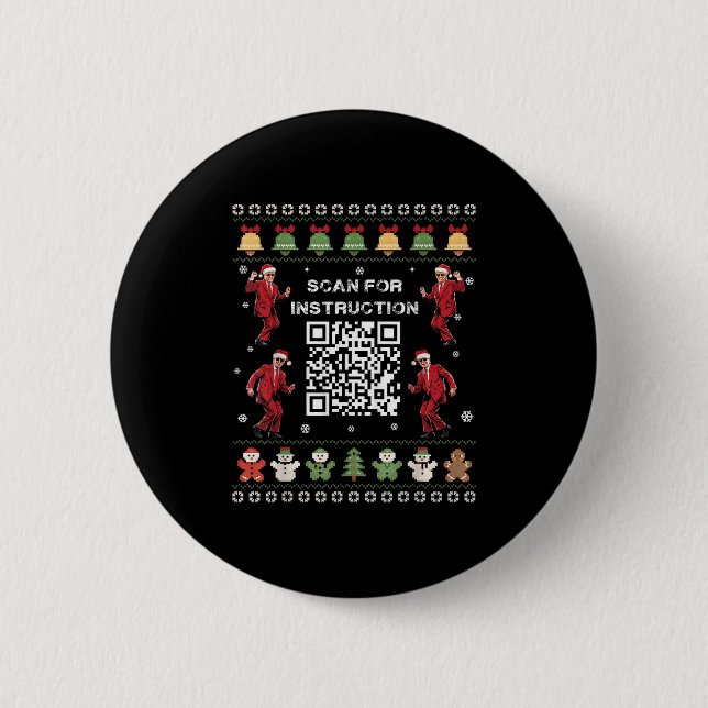 Bóton Redondo 5.08cm Qr Trump Dance Code Presidente Verificar Instrução (Frente)