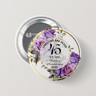 Bóton Redondo 5.08cm Qualquer Aniversário de Casamento (45) de Rosas de