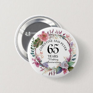 Bóton Redondo 5.08cm Qualquer Favor de Aniversário Floral Elegante (65)
