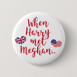 Bóton Redondo 5.08cm Quando Harry conheceu Meghan Casamento Real