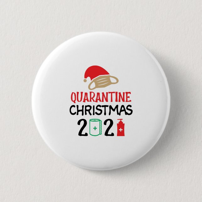 Bóton Redondo 5.08cm Quarentena Natal 2021-Natal-Engraçado (Frente)