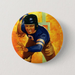 Bóton Redondo 5.08cm Quarterback do jogador de futebol do Vintage
