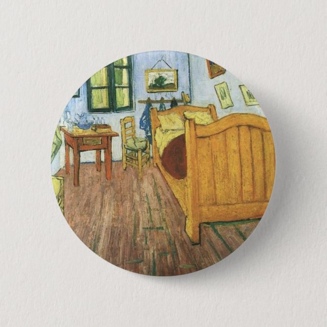 Bóton Redondo 5.08cm Quarto de Van Gogh em Arles (Frente)