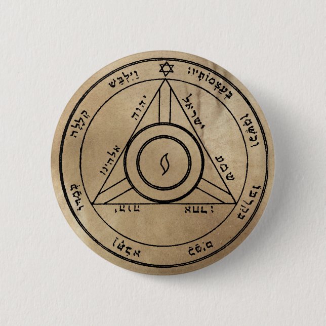 Bóton Redondo 5.08cm Quarto Pentacle do botão de Saturn (Frente)