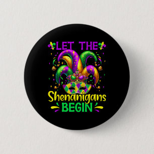 Bóton Redondo 5.08cm Que Os Shenanigans Comecem A Mardi Gras