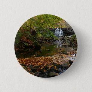 Bóton Redondo 5.08cm Queda da cachoeira e Creek Pennsylvania Nature