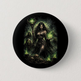 Bóton Redondo 5.08cm Queen of the Green Flame