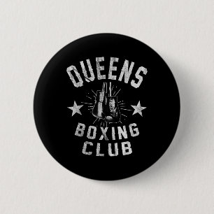 Bóton Redondo 5.08cm Queens Boxing Club - Boxer em Vintage