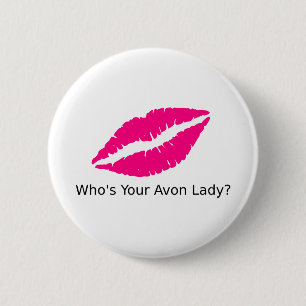 Bóton Redondo 5.08cm Quem são os seus Lábios Avon Lady