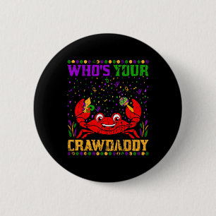 Bóton Redondo 5.08cm Quem Seu Crawdaddy Jester Crawfish Miçanga Mardi G