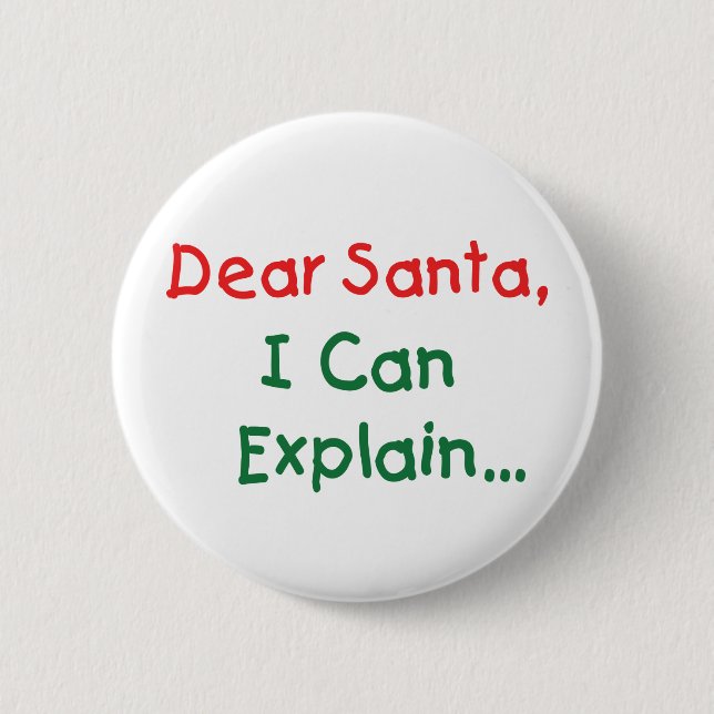 Bóton Redondo 5.08cm Querido Papai Noel, Posso Explicar - Carta Diverti (Frente)