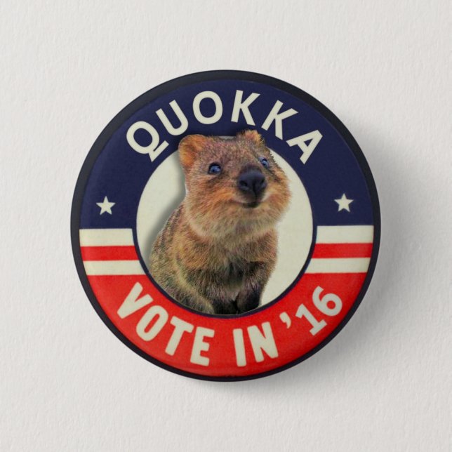 Bóton Redondo 5.08cm Quokka para o presidente em 2016 (Frente)