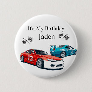 Bóton Redondo 5.08cm Race Car Birthday