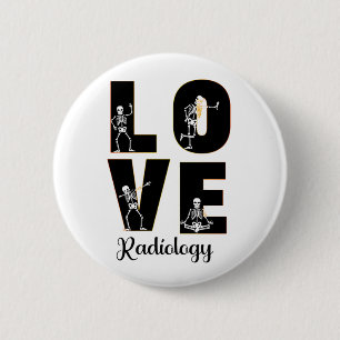 Bóton Redondo 5.08cm Radiologia Amor Radiologista Esqueleto XRay