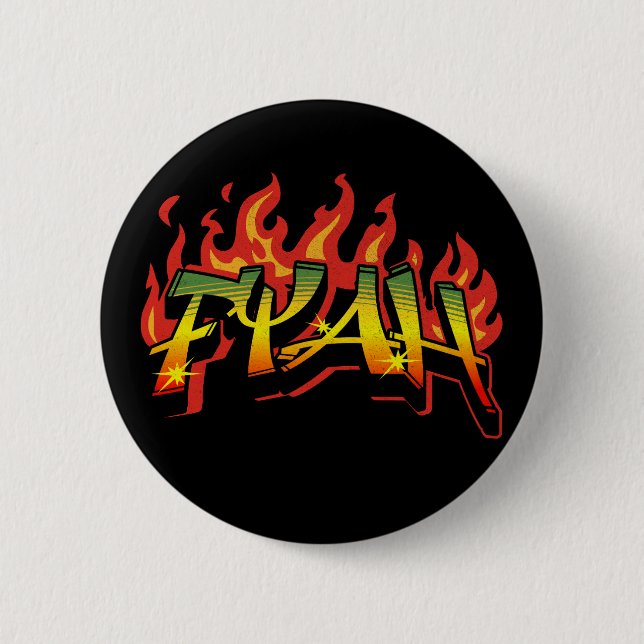 Bóton Redondo 5.08cm Raging Fyah Pin (Frente)
