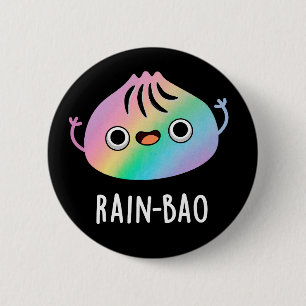 Bóton Redondo 5.08cm Rain-bao Funny Rainbow Dimsum Bao Pun Dark BG