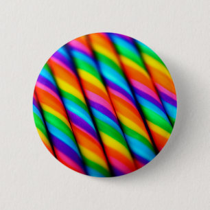 Bóton Redondo 5.08cm Rainbow Candy Cane